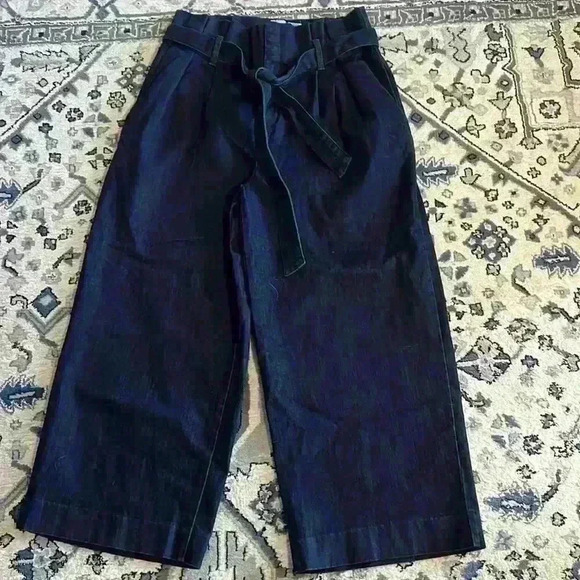 A New Day wide leg pleated jeans women’s dark blue size 12 stretch denim - Picture 1 of 8